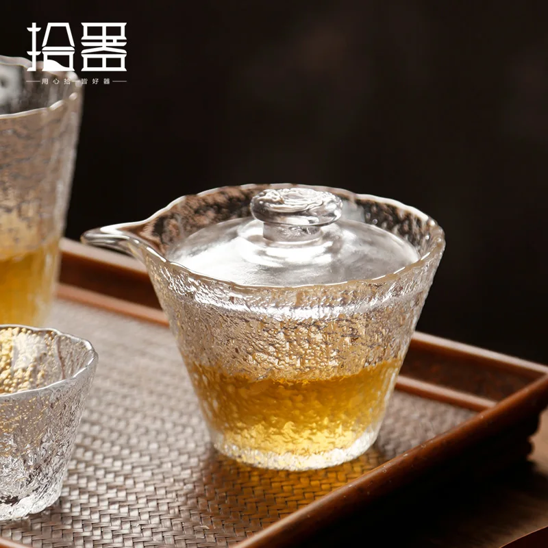 Heat resistant glass Sancai covered bowl tea set set Japanese single household tea maker
Heat resistant glass Sancai covered bowl tea set set Japanese single household tea maker
