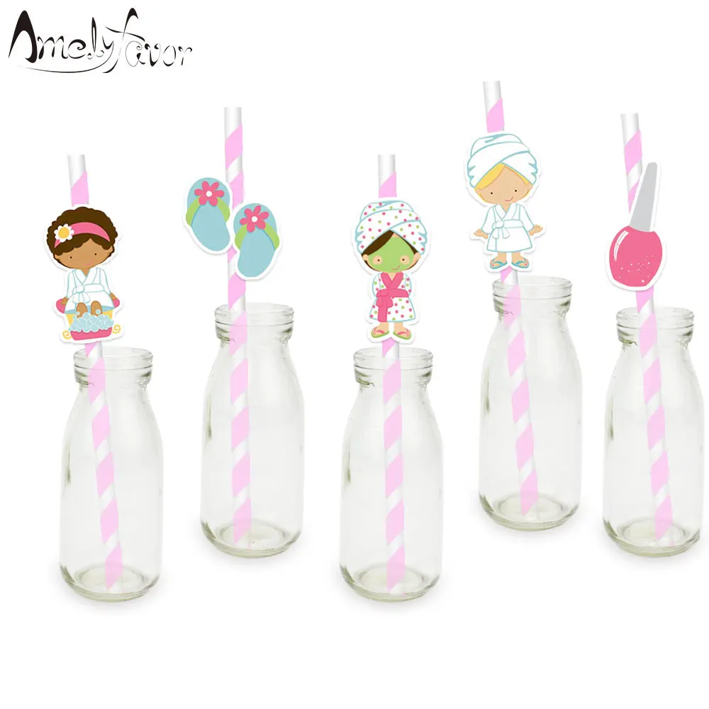 SPA Theme Party Paper Straw Girls Mask Bathrobe Nail Polish Slippers SPA Bath Event Decorations Party Supplies Drinking Straws
SPA Theme Party Paper Straw Girls Mask Bathrobe Nail Polish Slippers SPA Bath Event Decorations Party Supplies Drinking Straws