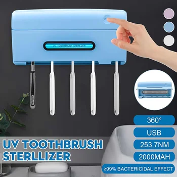 5 in 1 UV Ultraviolet Toothbrush Sterilizer LED Disinfection Wall Mounted Toothbrush Holder Automatic toothpaste extrusion
5 in 1 UV Ultraviolet Toothbrush Sterilizer LED Disinfection Wall Mounted Toothbrush Holder Automatic toothpaste extrusion