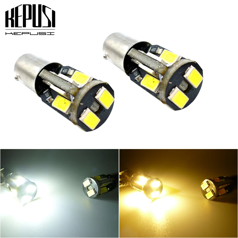 

2x Canbus Error Free BA9S H6W LED car Reverse Turn signal brake Lights Parking Lamp License Plate Light white yellow amber