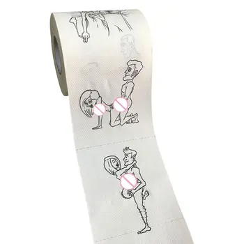 Pretty Comy Printed Roll Fun Creative Paper Towel 10 * 10CM Each, 250 Sheets 2 Layers Tissue Toilet Paper Roll