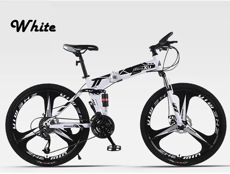 Excellent Folding Bike Mountain Bicycle 24/26 inch Off-road Transmission Double Shock-absorbing Racing Student Adult 9