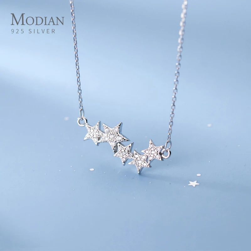 Modian Twinkling Clear CZ Sweet Cute Stackable Star Real 925 Sterling Silver Pendant Link Chain Necklace for Women Fine Jewelry
Modian Twinkling Clear CZ Sweet Cute Stackable Star Real 925 Sterling Silver Pendant Link Chain Necklace for Women Fine Jewelry