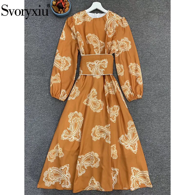 Svoryxiu Vintage Print Autumn Winter Runway Dress For Women Long Sleeve O Neck High Waist Lace Up Dresses Fashion Party 2019 New
Svoryxiu Vintage Print Autumn Winter Runway Dress For Women Long Sleeve O Neck High Waist Lace Up Dresses Fashion Party 2019 New
