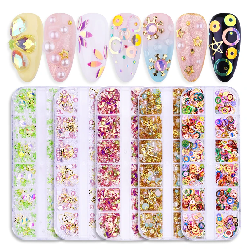 12 Grids/Box Nail Rhinestones Colorful Flat Back DIY Decor Mixed Size Water Droplets Star 3D Nail Art Decoration Tools
12 Grids/Box Nail Rhinestones Colorful Flat Back DIY Decor Mixed Size Water Droplets Star 3D Nail Art Decoration Tools