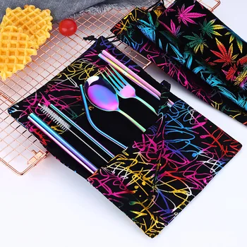 2020new Stainless Steel Cutlery Portable Cutlery Set Chopsticks Spoon Fork Reusable Straw and Portable Dinnerware Bag for Travel
2020new Stainless Steel Cutlery Portable Cutlery Set Chopsticks Spoon Fork Reusable Straw and Portable Dinnerware Bag for Travel