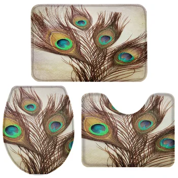 3 Pieces Bathroom Set Peacock Feathers Bath Set Toilet Cover Mat Pedestal Rug Non-Slip Bathroom Rug Set
3 Pieces Bathroom Set Peacock Feathers Bath Set Toilet Cover Mat Pedestal Rug Non-Slip Bathroom Rug Set