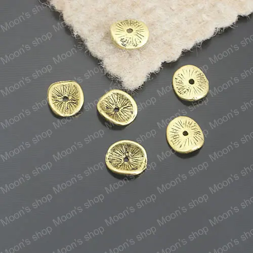 

Wholesale 9*8mm Antique Gold color Brushed Curved Round Alloy Slices Spacers Beads Diy findings 100 pieces(JM3341)