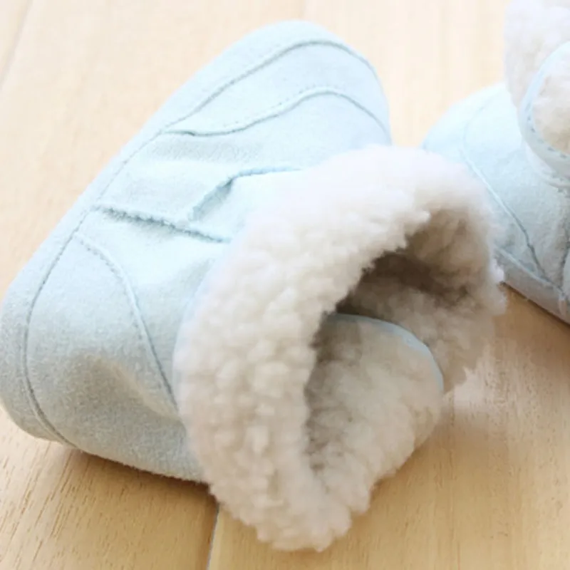 Fleece Boots Toddler Girl Boy Wool Snow Crib Shoes Winter Warm Booties First Walkers Infants Crochet Knit Non-slip Footwear