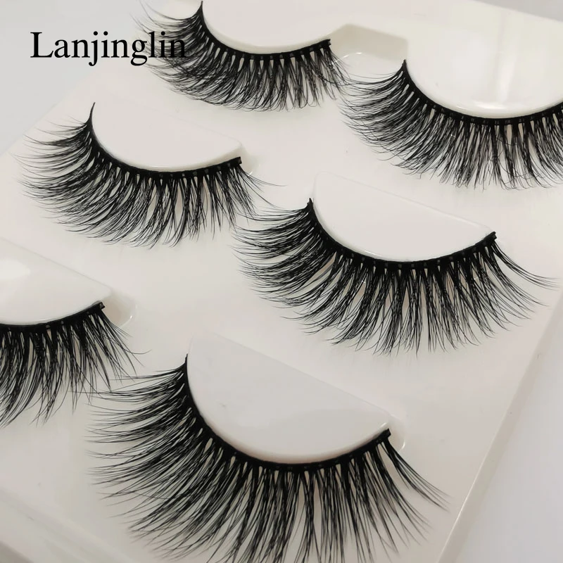 Faux Cils 3 Pairs False Eyelashes Soft Natural Long Wispy Fluffy 3D Mink Lashes Handmade Makeup Tool Extension Fake Eye Lashes 62 H9a421670b0c943d085a20246f275812ff