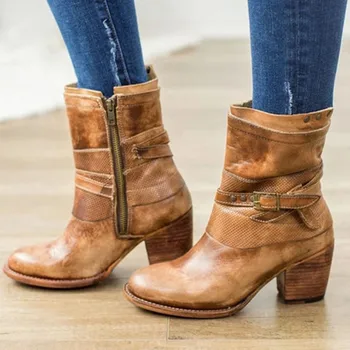 Women Western Flat boots Waterproof Leather Comfortable Buckle Zipper Shoe Cowboy Low-heeled Ankle Motorcycle Boots Plus size 43
Women Western Flat boots Waterproof Leather Comfortable Buckle Zipper Shoe Cowboy Low-heeled Ankle Motorcycle Boots Plus size 43