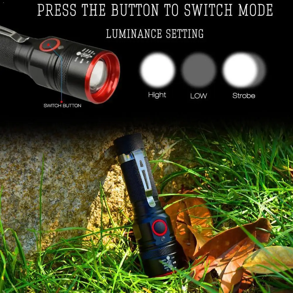3 Modes LED Flashlight Torch T6 COB Light Rechargeable Flashlight Zoom Outside Lantern Torch Emergency Battery Camping Buil F5R4
3 Modes LED Flashlight Torch T6 COB Light Rechargeable Flashlight Zoom Outside Lantern Torch Emergency Battery Camping Buil F5R4