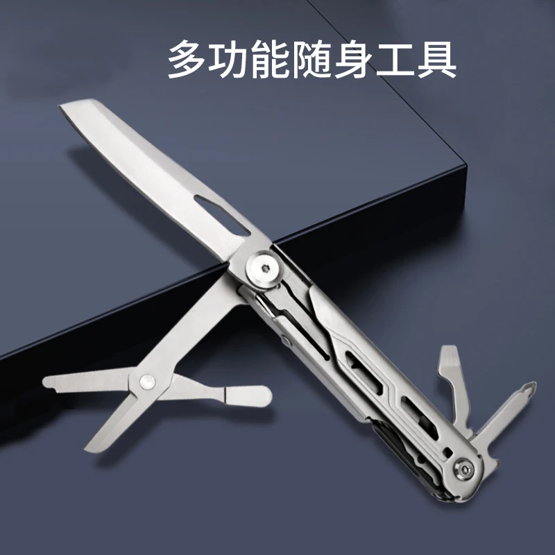 

Splitman Mini Scissors Muliti Tool Folding Knife Pocket Camping EDC Survival Knives Screwdriver Bottle opener Stainless Steel