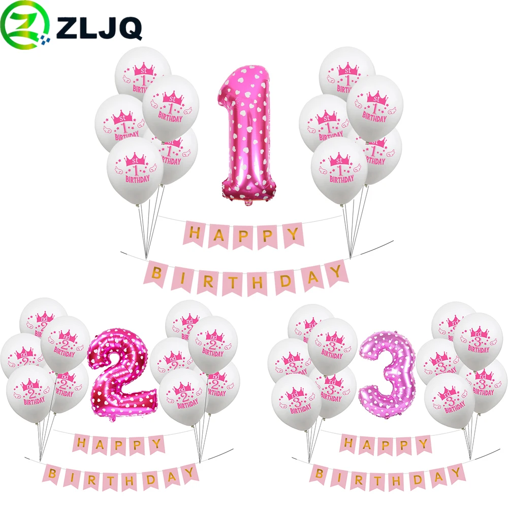 ZLJQ 1st 2nd 3rd Birthday Balloons Kit Happy Birthday Party Decorations Pink Blue Helium Balon Flag Banner Baby Shower Decor
ZLJQ 1st 2nd 3rd Birthday Balloons Kit Happy Birthday Party Decorations Pink Blue Helium Balon Flag Banner Baby Shower Decor