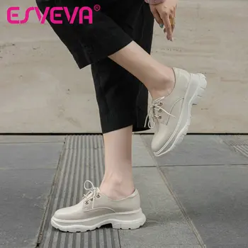 ESVEVA 2021 Lace Up Women Pumps Shoes Cow Leather Square Med Heels Round Toe Solid Shoes Fashion Women Casual Big Size 34-39
ESVEVA 2021 Lace Up Women Pumps Shoes Cow Leather Square Med Heels Round Toe Solid Shoes Fashion Women Casual Big Size 34-39
