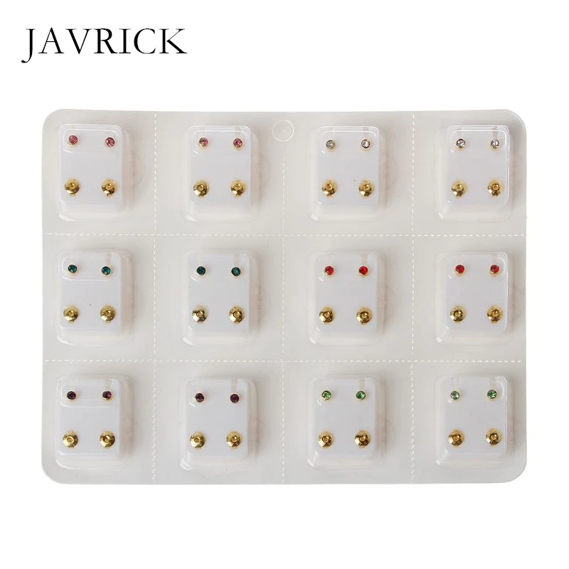 12 Pairs Mini CZ Crystals Ear Studs Piercing Earrings Set Hypoallergenic Jewelry Ear Decoration Accessories Gift 
12 Pairs Mini CZ Crystals Ear Studs Piercing Earrings Set Hypoallergenic Jewelry Ear Decoration Accessories Gift