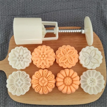 Wholesale 3D Sunflower Moon Cookie Mold DIY Baking Pastry Tools 50g Mooncake Moulds Hand Press Plastic Moon Cake Molds 4 Stamps
Wholesale 3D Sunflower Moon Cookie Mold DIY Baking Pastry Tools 50g Mooncake Moulds Hand Press Plastic Moon Cake Molds 4 Stamps