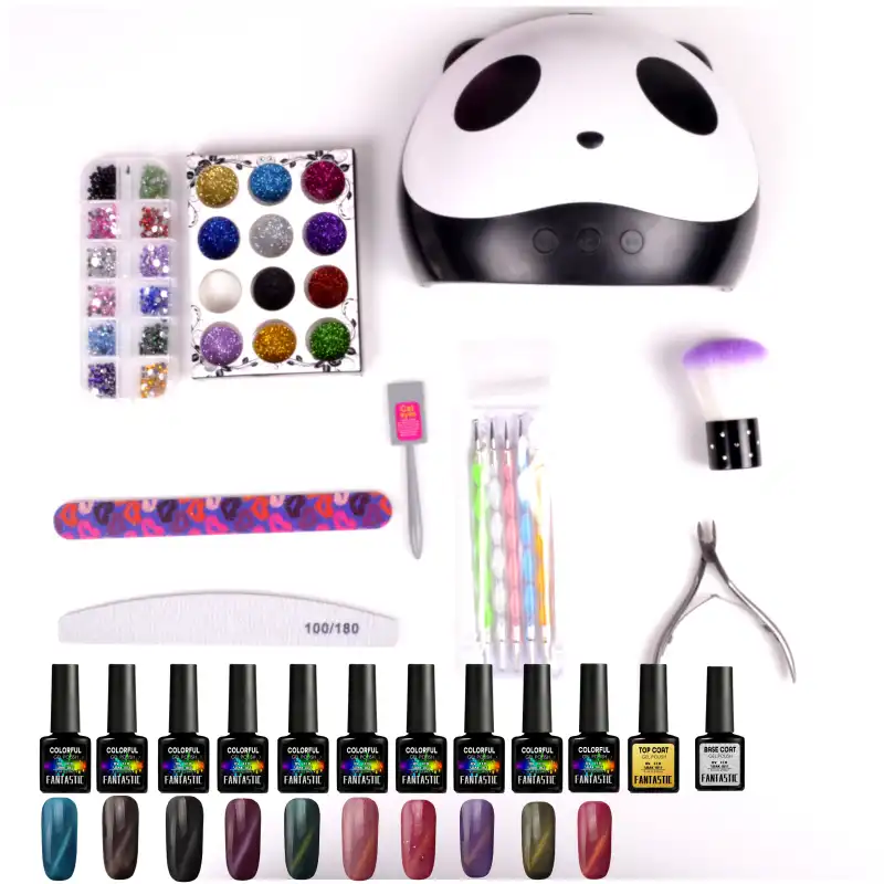 manicure set for nail kit uv lamp dryer with drill machine gel