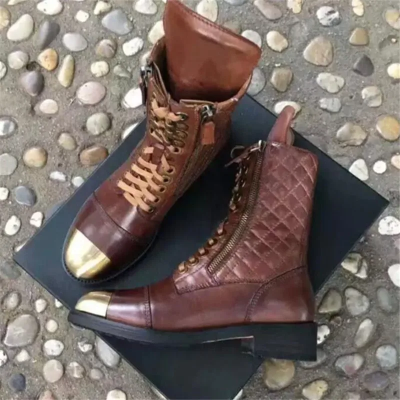 Genuine Leather Boots Round Toe Low Square Heel Med Boots Design Winter Shoes Women Luxury Female Fashion Ankle Lace Up Boots
Genuine Leather Boots Round Toe Low Square Heel Med Boots Design Winter Shoes Women Luxury Female Fashion Ankle Lace Up Boots