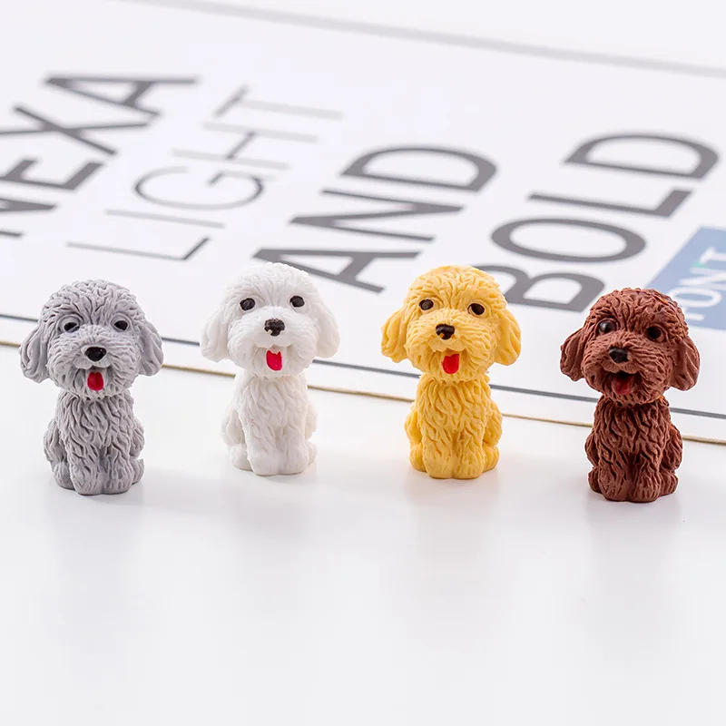 

1Pcs Cute Kawaii Dog Pencil Cartoon Teddy Rubber Eraser Kids Novelty School Office Stationery Supply pretty sweet lovely animal
