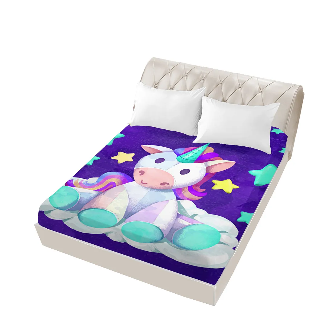 3D Cartoon Unicorn Fitted Sheets 3D Cartoon Unicorn Fitted Sheets