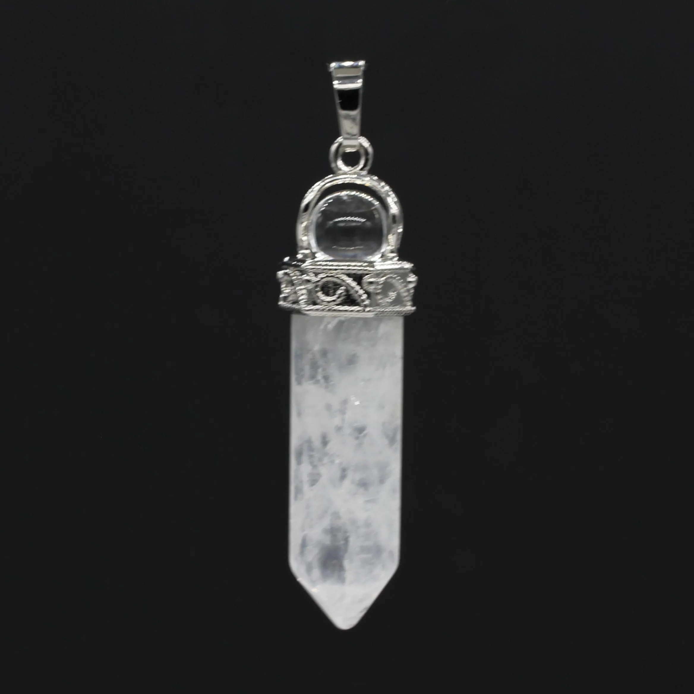100-Unique Silver Plated Hexagonal Column With Round Bead Pendant Natural Rock Crystal Jewelry
100-Unique Silver Plated Hexagonal Column With Round Bead Pendant Natural Rock Crystal Jewelry