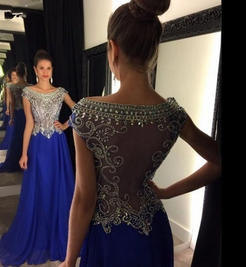 Abendkleider 2020 Royal Blue Sheer Back A-Line Chiffon Evening Dresses O-Neck Crystal Pink Prom Gowns Formal Dresses Vestidos
Abendkleider 2020 Royal Blue Sheer Back A-Line Chiffon Evening Dresses O-Neck Crystal Pink Prom Gowns Formal Dresses Vestidos