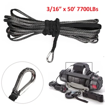 Winch Rope String Line Cable with Sheath Gray Synthetic Towing Rope 15m 7700LBs Car Wash Maintenance String for ATV UTV Off-Road
Winch Rope String Line Cable with Sheath Gray Synthetic Towing Rope 15m 7700LBs Car Wash Maintenance String for ATV UTV Off-Road