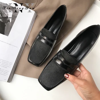 XiuNingYan New Fashion Genuine Leather Square Toe Women Flats Horse Hair Soft Loafers Casual Women Oxfords Shoes Girls Shoes
XiuNingYan New Fashion Genuine Leather Square Toe Women Flats Horse Hair Soft Loafers Casual Women Oxfords Shoes Girls Shoes