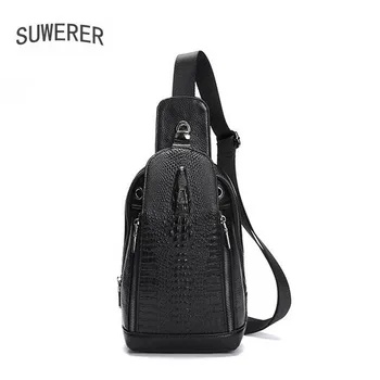 SUWERER New Genuine Leather Men's chest bag casual real cowhide crocodile pattern men's crossbody bag
SUWERER New Genuine Leather Men's chest bag casual real cowhide crocodile pattern men's crossbody bag