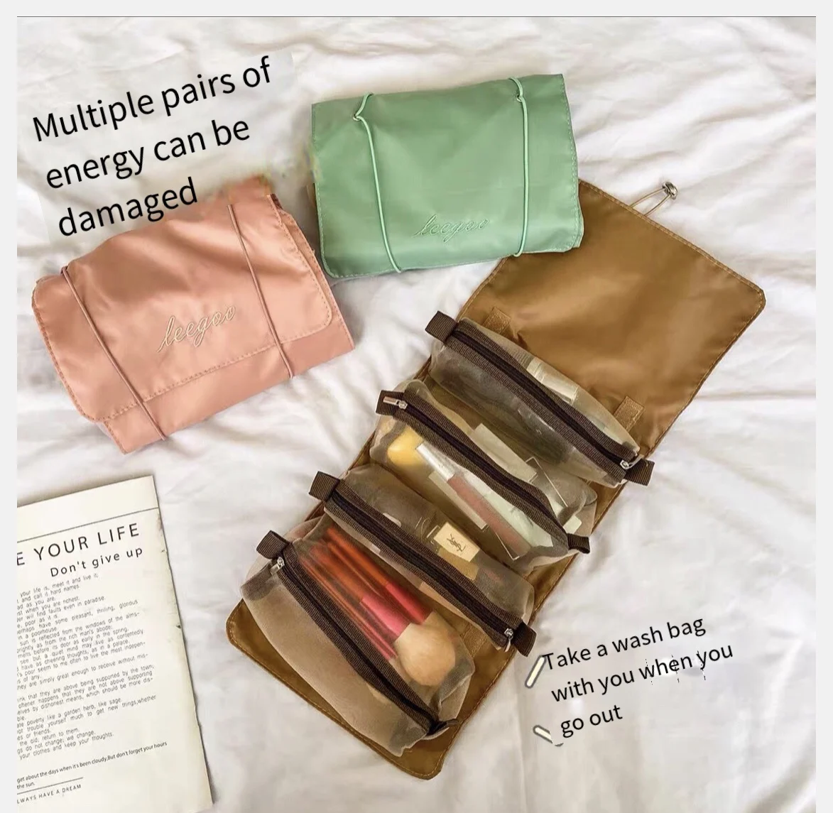 Solid color Multifunctional cosmetic bag Detachable travel toiletry bag Large capacity Women Toiletries Organizer storage bag
Solid color Multifunctional cosmetic bag Detachable travel toiletry bag Large capacity Women Toiletries Organizer storage bag