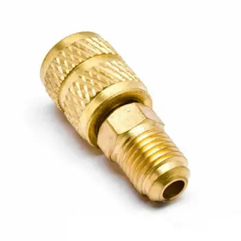 1/4 Inch Air Conditioning Adapter R410a Brass Refrigerant To Pump 5/16" Female Hose Adapter Male Charging U8C5 
1/4 Inch Air Conditioning Adapter R410a Brass Refrigerant To Pump 5/16" Female Hose Adapter Male Charging U8C5