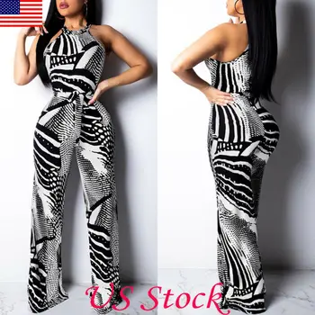 Womens Casual Ladies Long Length Sleeveless Clubwear Striped Summer Playsuit Jumpsuit Romper Long Pants Party Trousers 
Womens Casual Ladies Long Length Sleeveless Clubwear Striped Summer Playsuit Jumpsuit Romper Long Pants Party Trousers