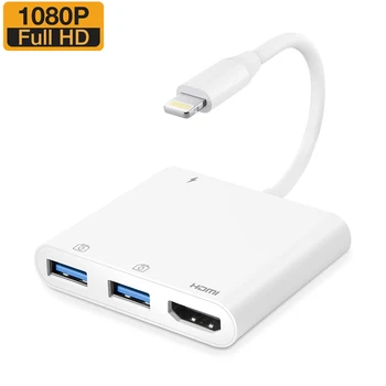 Lightning To 1080P HDMI Cable 2-USB 3.0 PD Digital AV TV OTG Adapter Hub For iPhone X XR XS 11Pro Max SE iPad Mini Pro
Lightning To 1080P HDMI Cable 2-USB 3.0 PD Digital AV TV OTG Adapter Hub For iPhone X XR XS 11Pro Max SE iPad Mini Pro