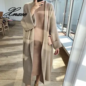 Winter Elegant Winter Coats Loose knit Cardigan Woolen Sweater Oversized Extra Soft High-end Cardigan Knitting Coat for Women 
Winter Elegant Winter Coats Loose knit Cardigan Woolen Sweater Oversized Extra Soft High-end Cardigan Knitting Coat for Women