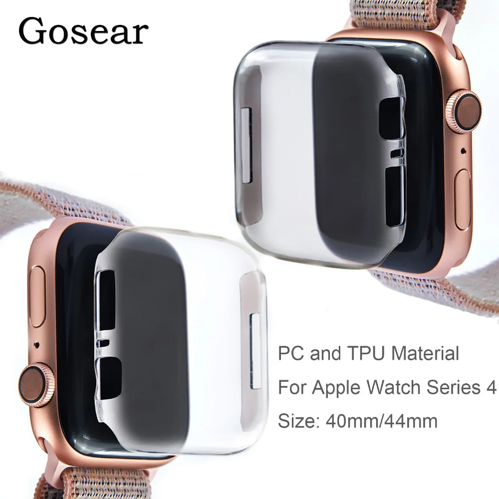 Gosear Transparent Shockproof Soft PC Protective Case Cover for Apple Watch iWatch i wach Series 4 iWach 40mm 44mm Gadgets | Электроника