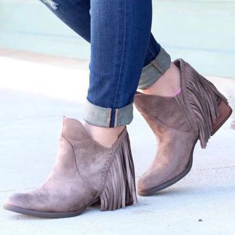 MoneRffi Winter Bohemian Boho Women Boots Tassel Faux Suede Leather Ankle Boots Woman Girl Shoes Buckle Booties Ladies Shoes
MoneRffi Winter Bohemian Boho Women Boots Tassel Faux Suede Leather Ankle Boots Woman Girl Shoes Buckle Booties Ladies Shoes