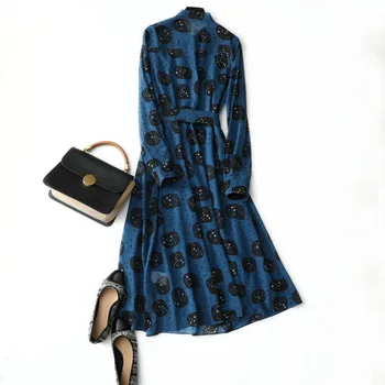 Spring Dress Real Silk Dress Women Clothes 2020 Korean Casual Print Blue Ladies Dresses Vintage Long Vestidos DZH-9695
Spring Dress Real Silk Dress Women Clothes 2020 Korean Casual Print Blue Ladies Dresses Vintage Long Vestidos DZH-9695