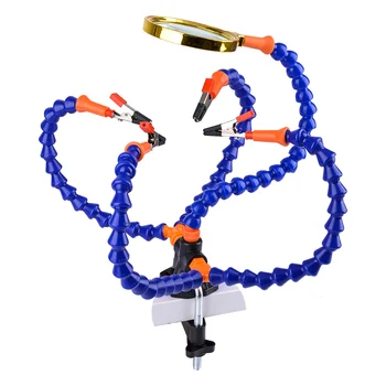 Bench Vise Table Clamp Soldering Station With 5Pc Flexible Arms Soldering Iron Holder Pcb Welding Repair Third Hand Tool 
Bench Vise Table Clamp Soldering Station With 5Pc Flexible Arms Soldering Iron Holder Pcb Welding Repair Third Hand Tool