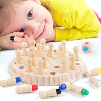 Wooden Chess Game Color Funny Block Board Learning Toys Memory Match Parent-Child Interaction Toy Brain Teaser For Boys Girls
Wooden Chess Game Color Funny Block Board Learning Toys Memory Match Parent-Child Interaction Toy Brain Teaser For Boys Girls
