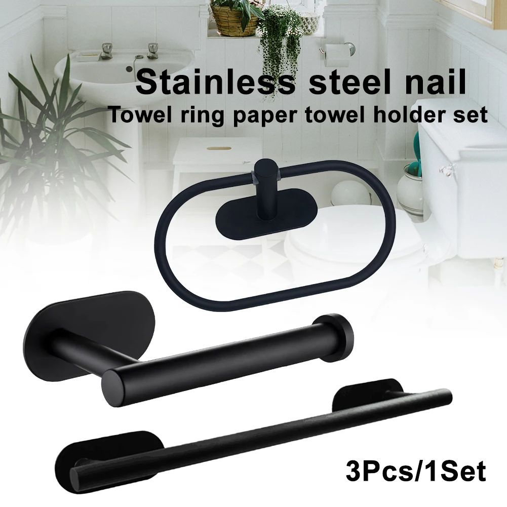 3pcs Bathroom Hardware Set Shower Towel Bar Ring Home Shelf Rustproof Accessories Storage Toilet Paper Holder Modern
3pcs Bathroom Hardware Set Shower Towel Bar Ring Home Shelf Rustproof Accessories Storage Toilet Paper Holder Modern