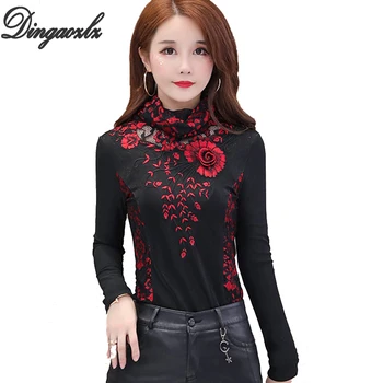 Dingaozlz L-7XL 2019 New High neck Lace Blouse Shirt Crochet Long Sleeve Patchwork Gauze Tops Plus size Women clothing 
Dingaozlz L-7XL 2019 New High neck Lace Blouse Shirt Crochet Long Sleeve Patchwork Gauze Tops Plus size Women clothing