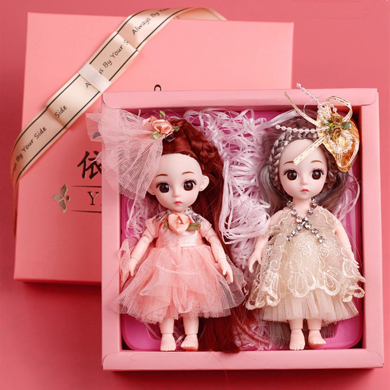 2 шт 16 см куклы игрушки для детей 1/12 BJD мини кукла модная одежда с изысканной