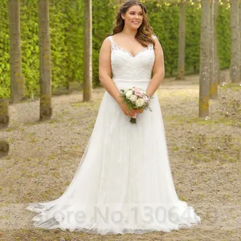 Sexy V Neck Plus Size Summer Boho Beach Wedding Dress For Women Sleeveless Button Back Bride Dress vestido de noiva 2019
Sexy V Neck Plus Size Summer Boho Beach Wedding Dress For Women Sleeveless Button Back Bride Dress vestido de noiva 2019
