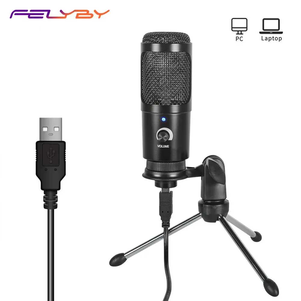 FELYBY MIC-90 professional computer desktop microphone for Youtube podcast instrument live USB condenser microphone
FELYBY MIC-90 professional computer desktop microphone for Youtube podcast instrument live USB condenser microphone