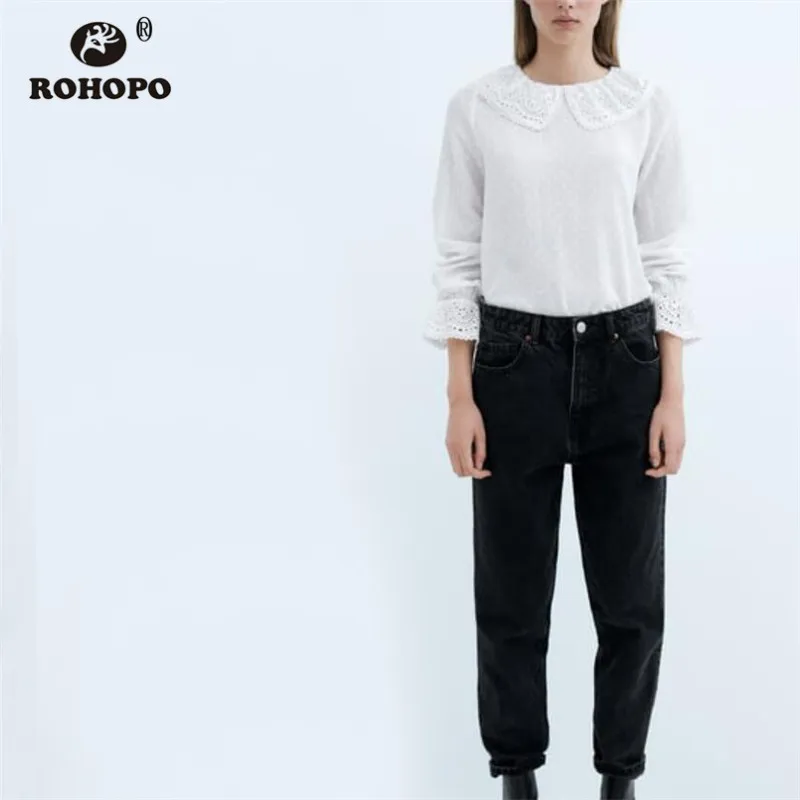ROHOPO Embroidery Ruffled Collar Thin Cotton Long Sleeve White Blouse Butterfly Cuff Back Split Buttons Neck Tops Blusa #9385
ROHOPO Embroidery Ruffled Collar Thin Cotton Long Sleeve White Blouse Butterfly Cuff Back Split Buttons Neck Tops Blusa #9385