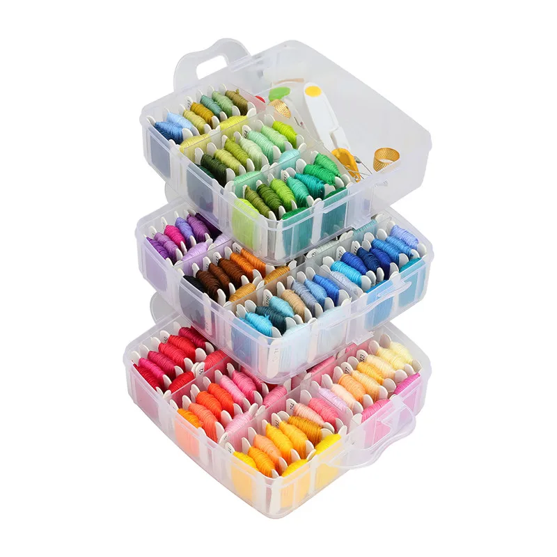 192 Pack Embroidery Floss Set with 150 Colors Cross Stitch Friendship Bracelets Threads Scissors Needles Sewing Accessories Kit (1)