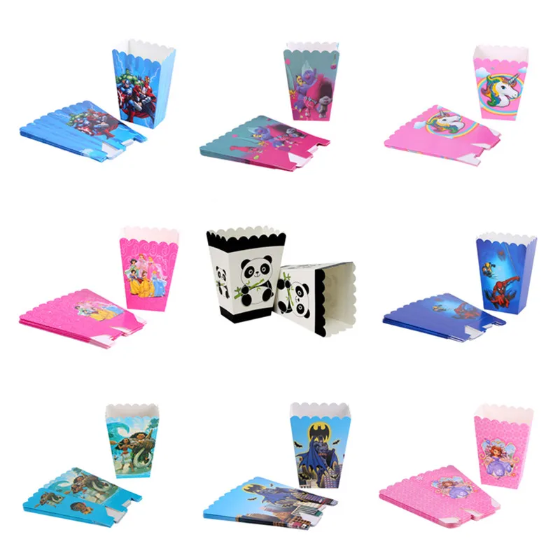 6/12pc Popcorn Box Cartoon Princess Unicorn Panda Avengers Paper Pop corn Candy Snacks Gift Bag kids Birthday Party Supply Favor 
6/12pc Popcorn Box Cartoon Princess Unicorn Panda Avengers Paper Pop corn Candy Snacks Gift Bag kids Birthday Party Supply Favor