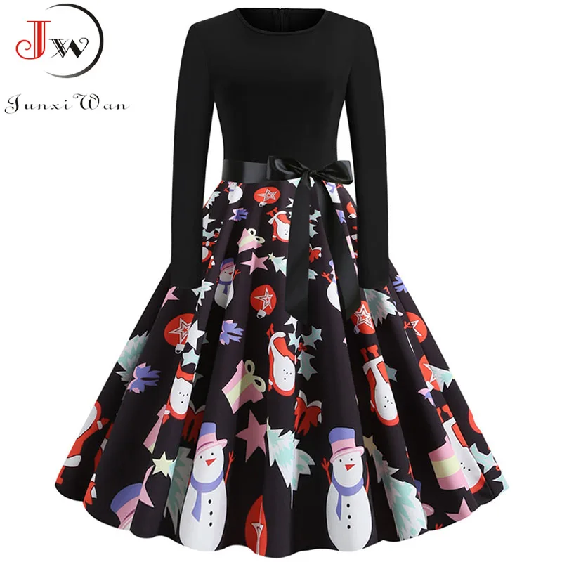 Long sleeve Print Christmas Dress Women Winter Black Slim Vintage Party Dress Robe Femme Casual Elegant Plus Size Midi Vestidos
Long sleeve Print Christmas Dress Women Winter Black Slim Vintage Party Dress Robe Femme Casual Elegant Plus Size Midi Vestidos