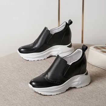 Womens Pointed Toe Genuine Leather Carved Floral Hidden High Heel Sneakers Casual Shoes Korean Style Black White New 2020
Womens Pointed Toe Genuine Leather Carved Floral Hidden High Heel Sneakers Casual Shoes Korean Style Black White New 2020